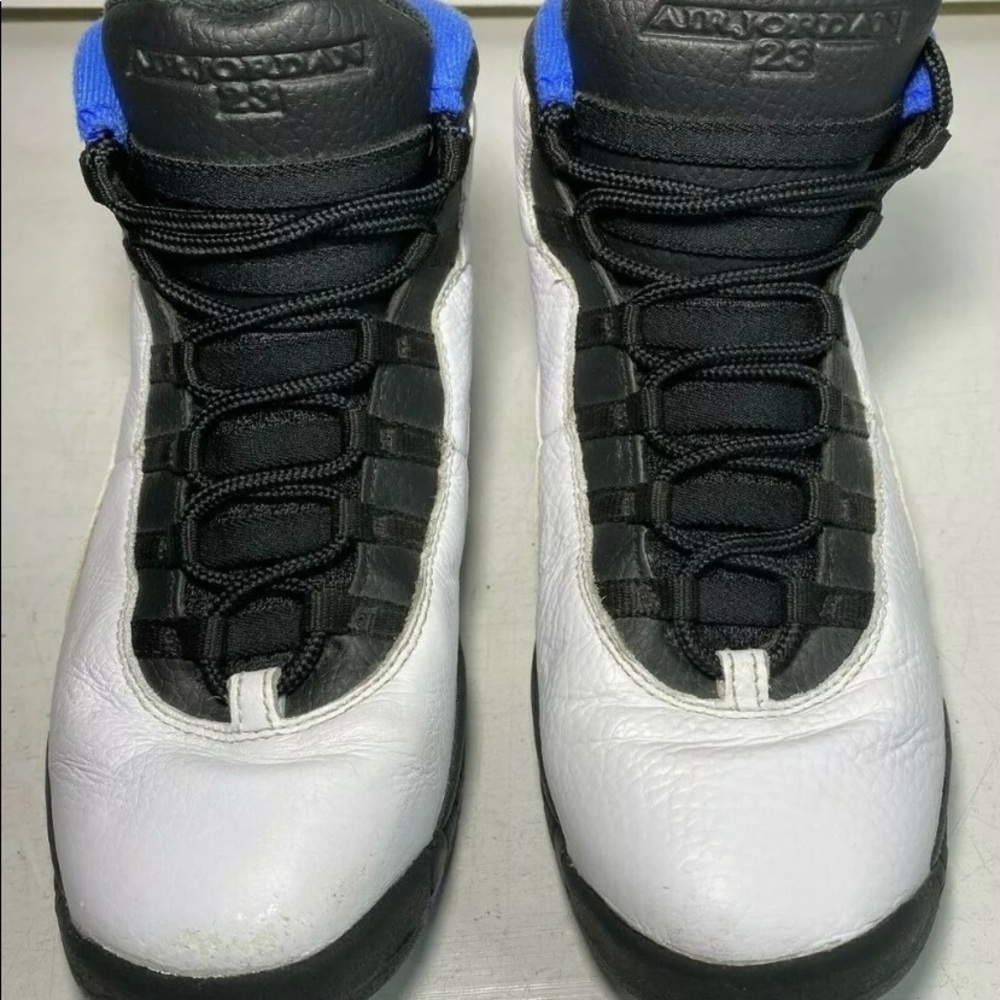 Nike Air Jordan X 10 Retro Orlando Magic GS size 7y white Royal Black 310806-108